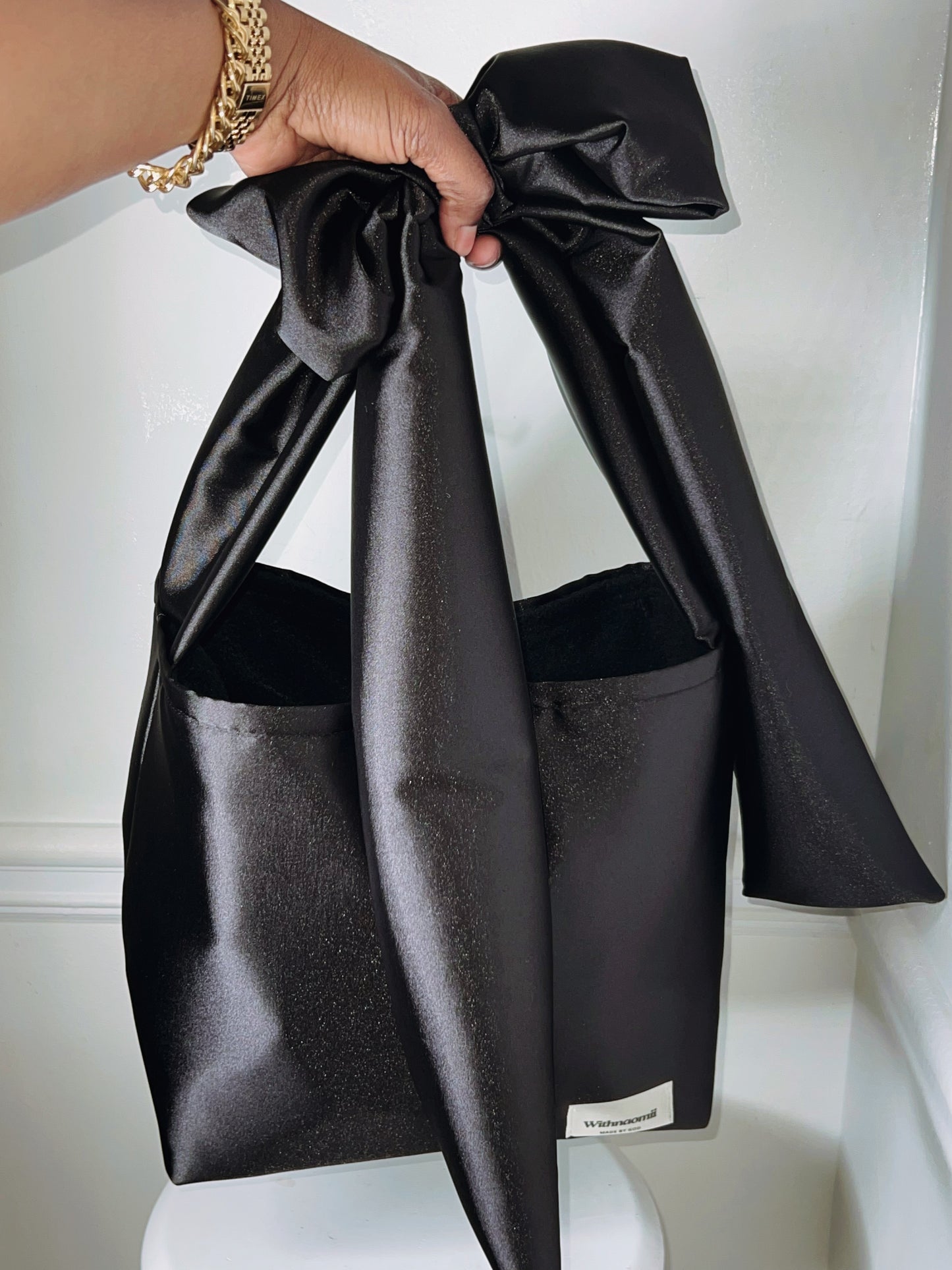 Ballerina Satin bow tote bag