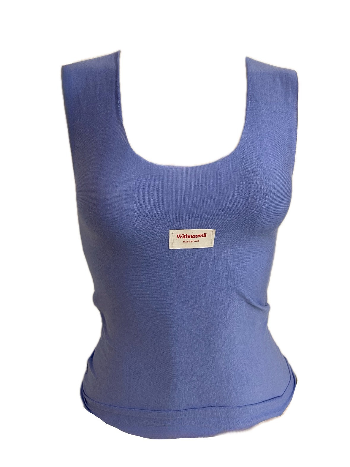 The undone scoop neck logo tank blue