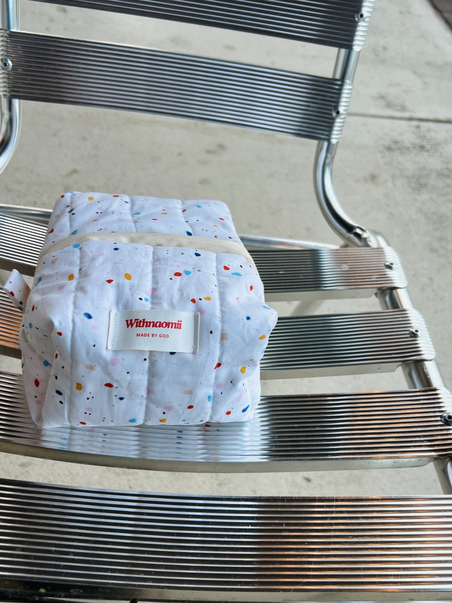 Mini confetti makeup bag