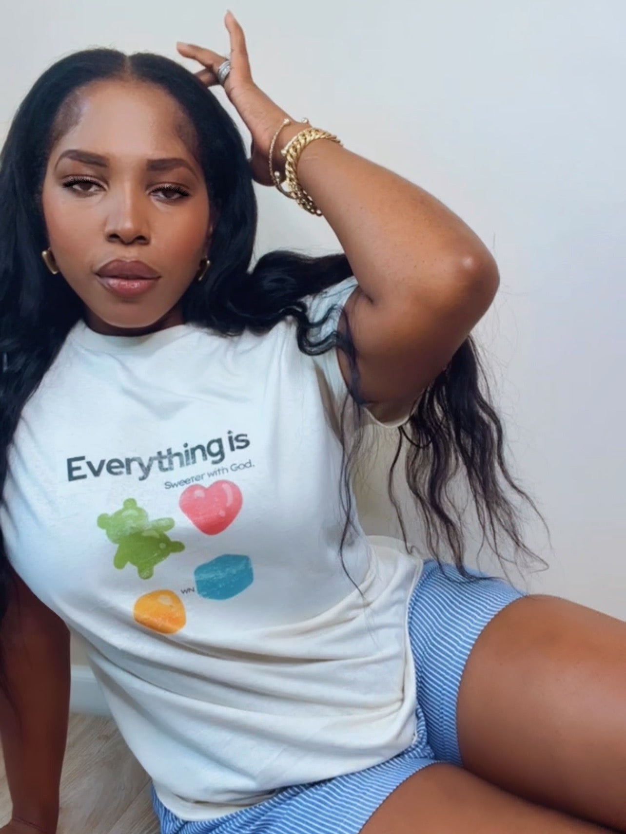 Everything is sweeter with God graphic T-shirt