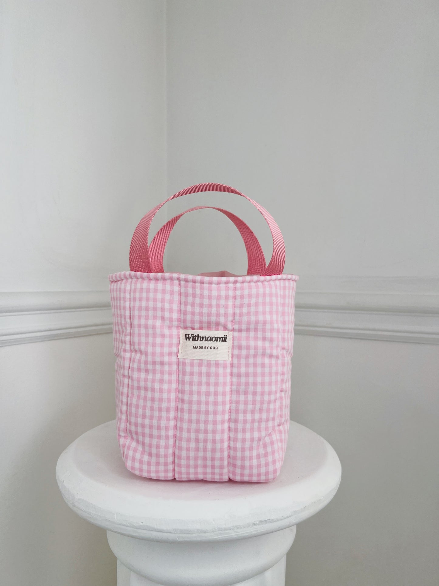 The mini gingham pink bag