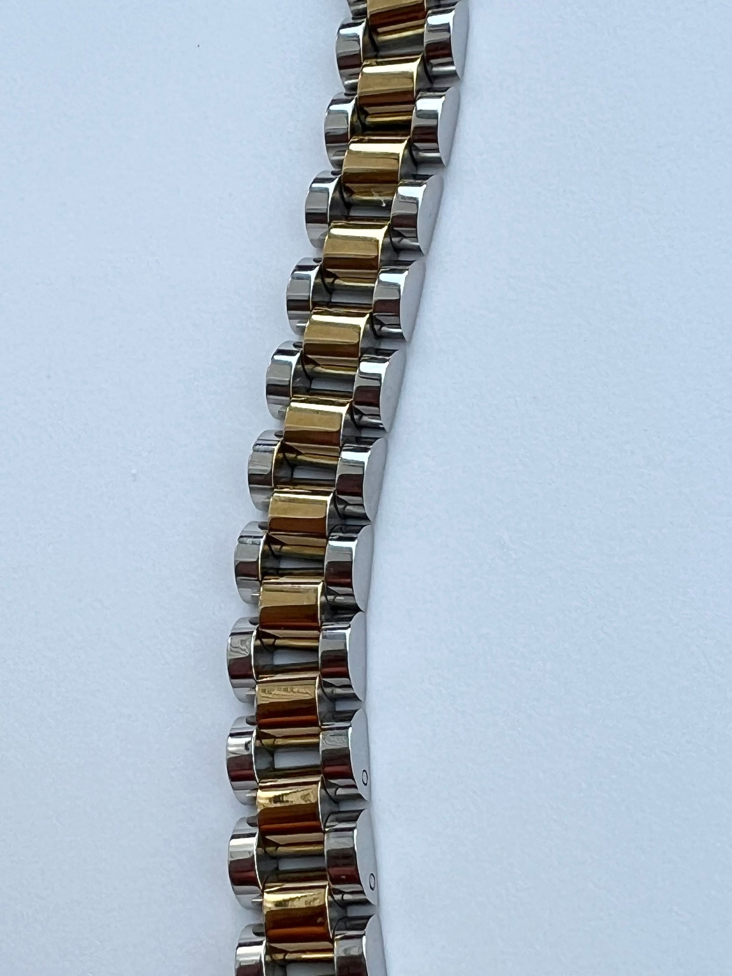 'Sol' chunky two tone watch bracelet