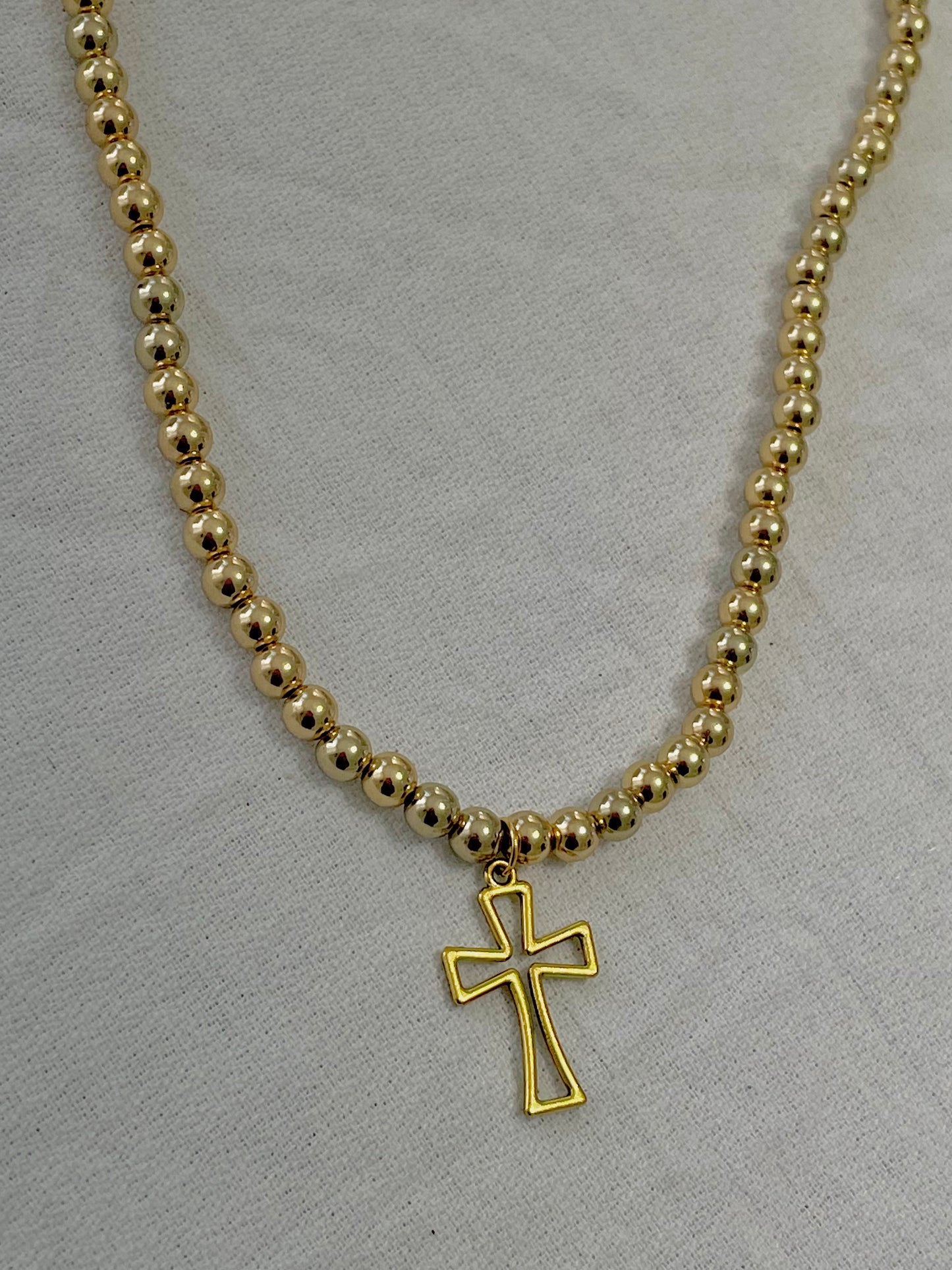 single cross pearl necklace