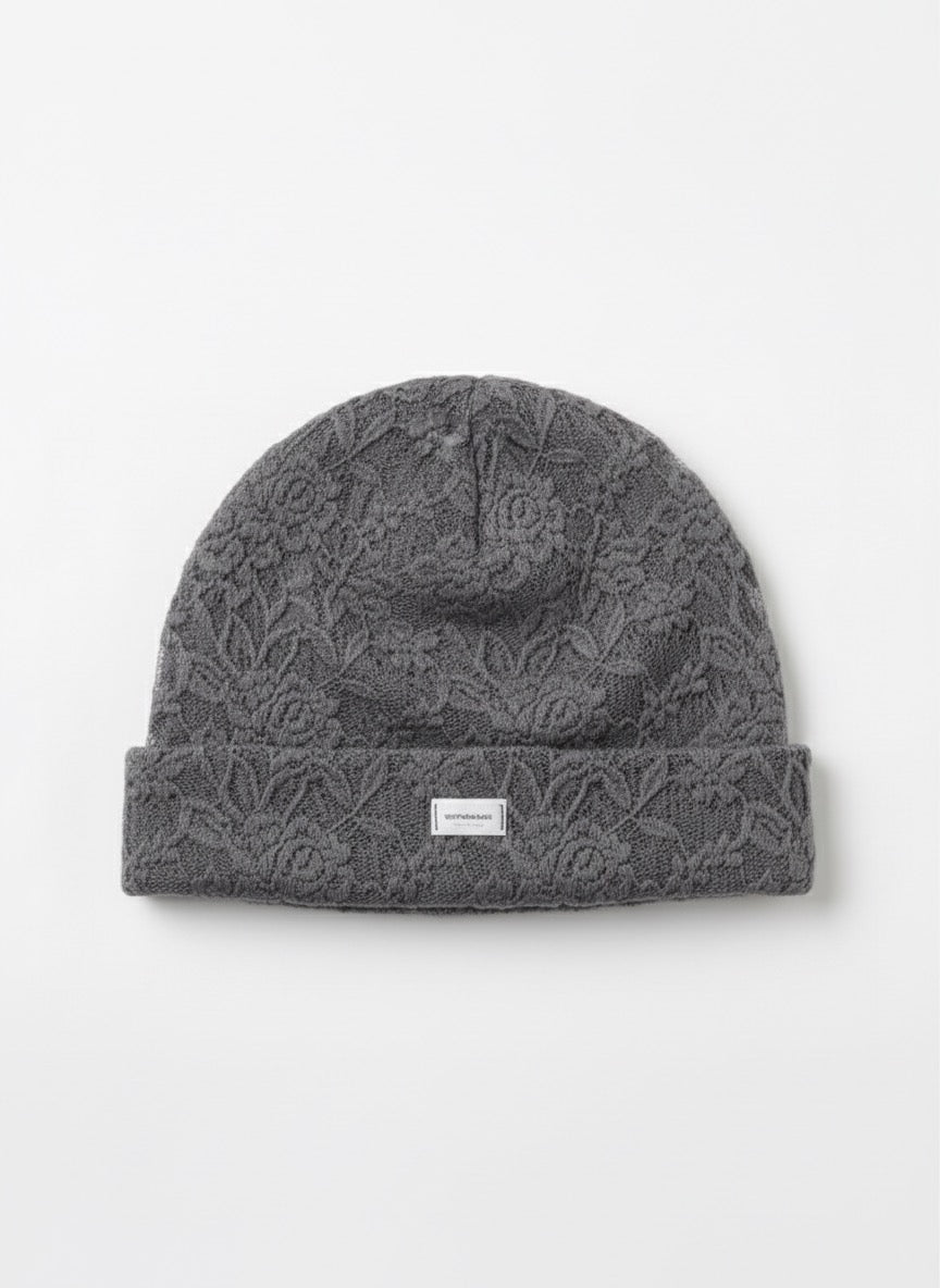 Dreamy lace handmade beanie | gray