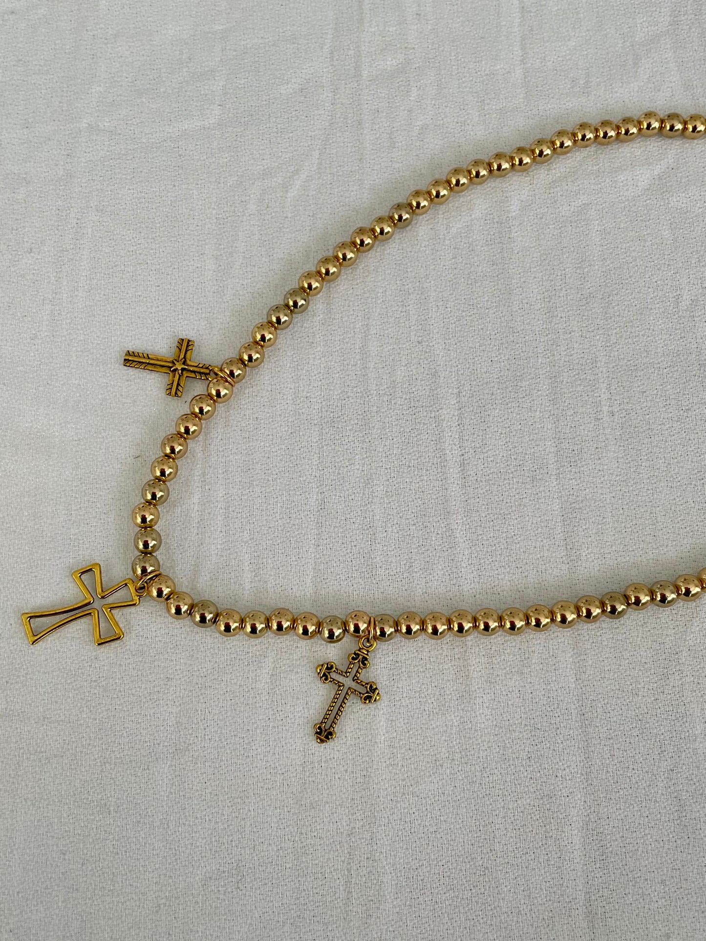 Resurrection cross pearl necklace