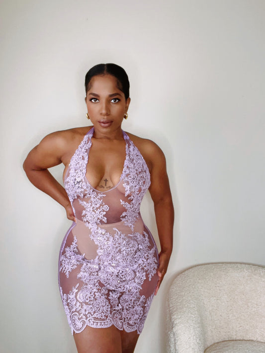Her dress lilac