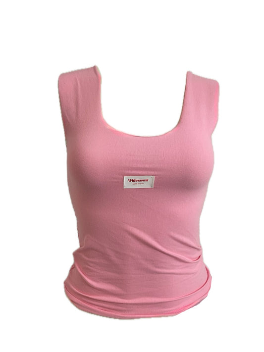 The undone scoop neck logo tank pink