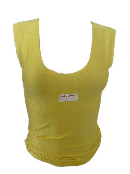 The undone scoop neck logo tank yellow
