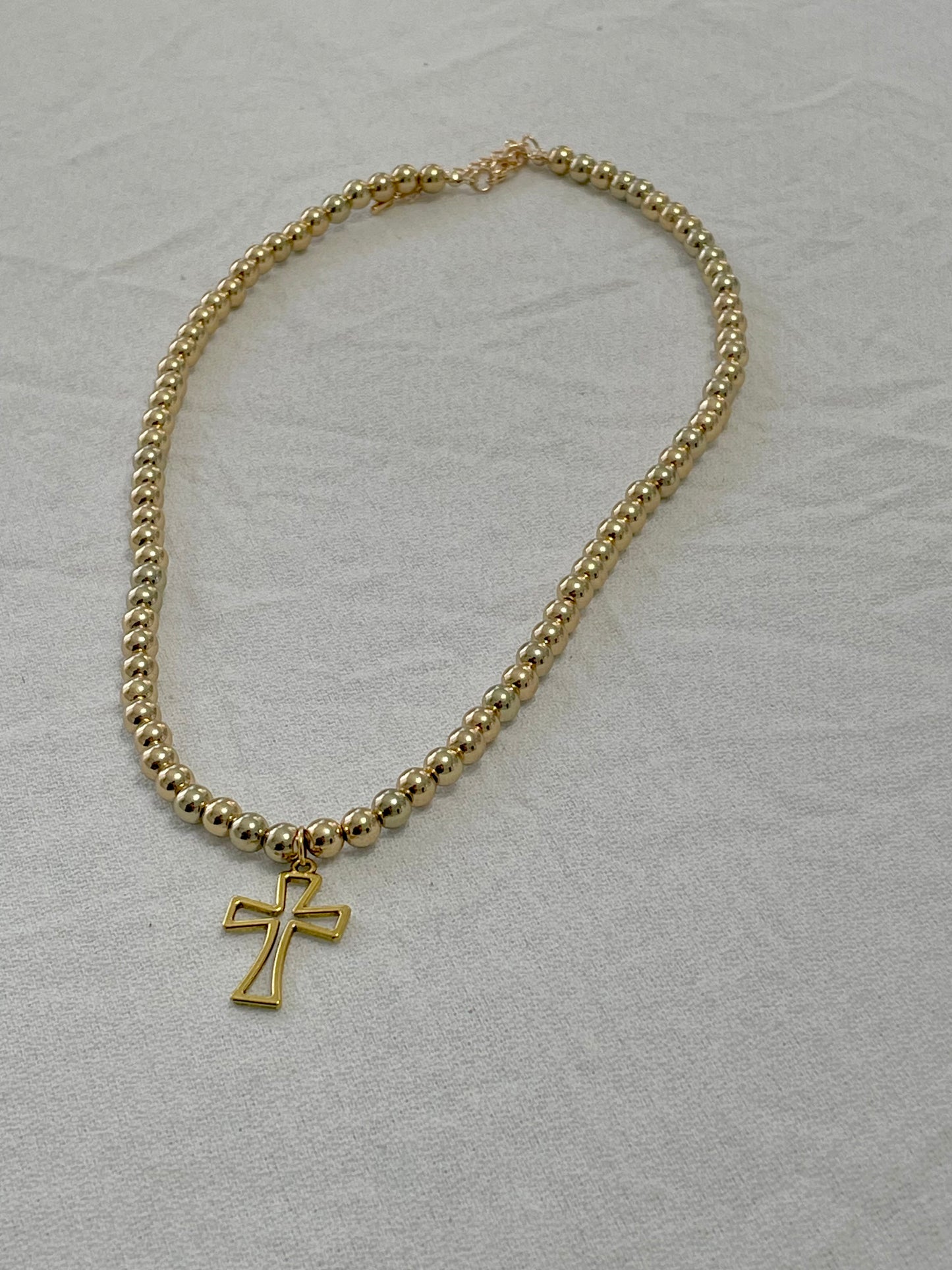 single cross pearl necklace