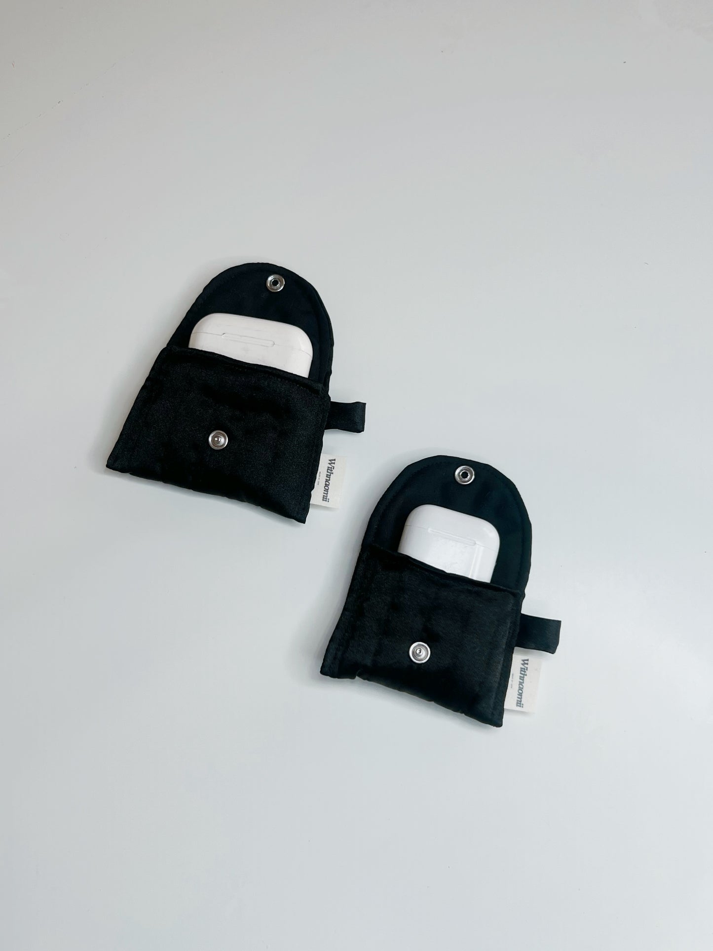 Satin obsession padded AirPod case with keychain hoop