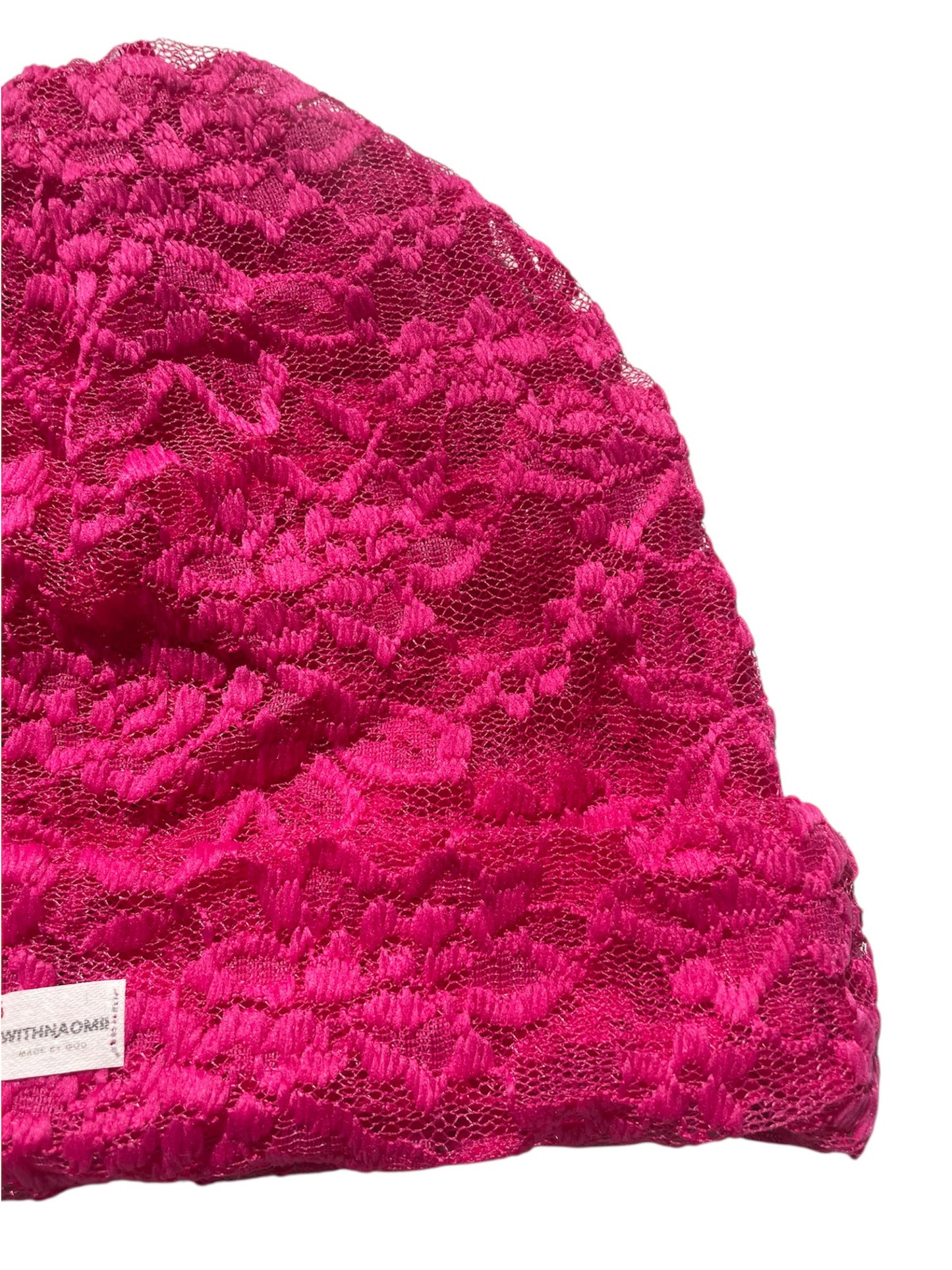 Dreamy lace handmade beanie | powder pink & fuchsia option