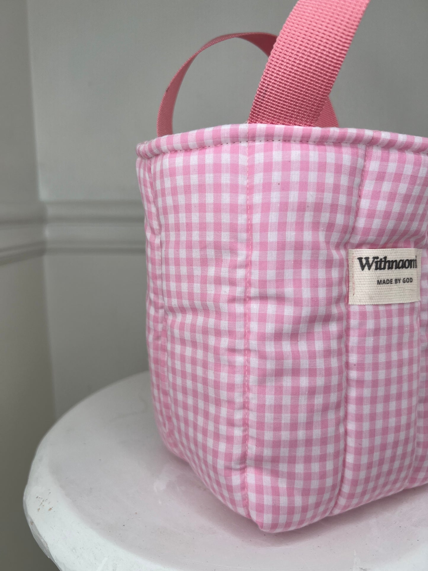 The mini gingham pink bag
