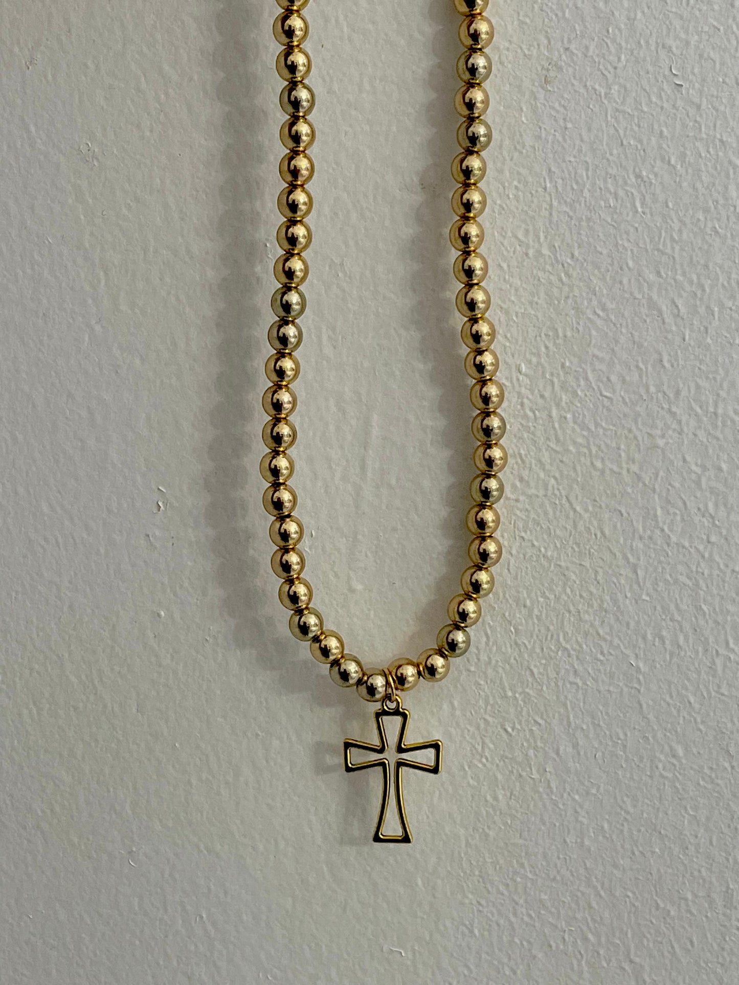single cross pearl necklace