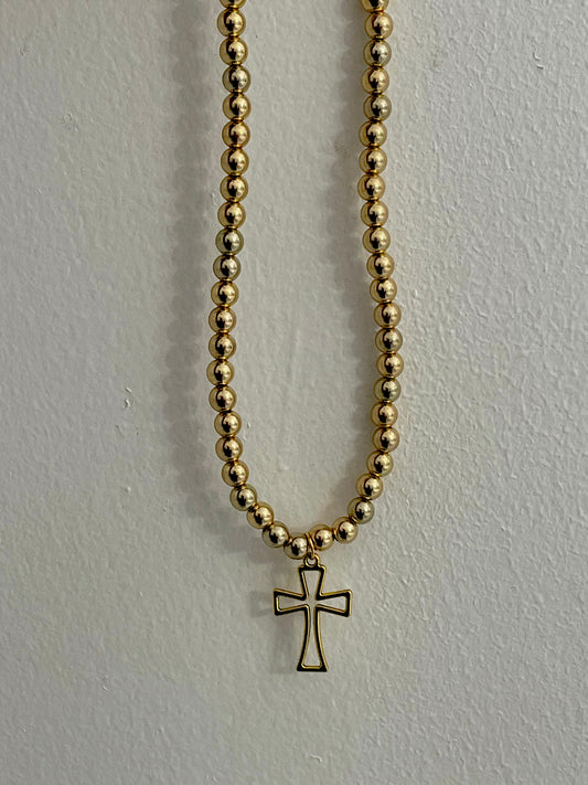 single cross pearl necklace