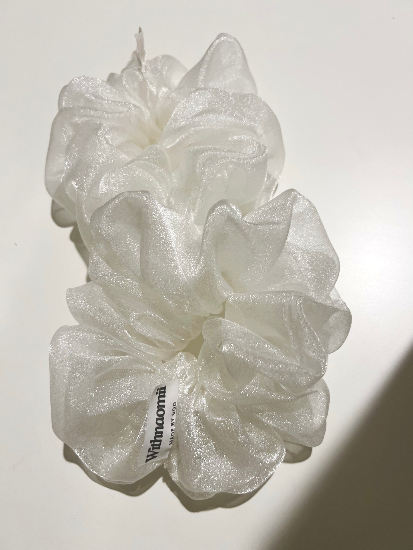 Organza sparks  | XXL scrunchie ivory