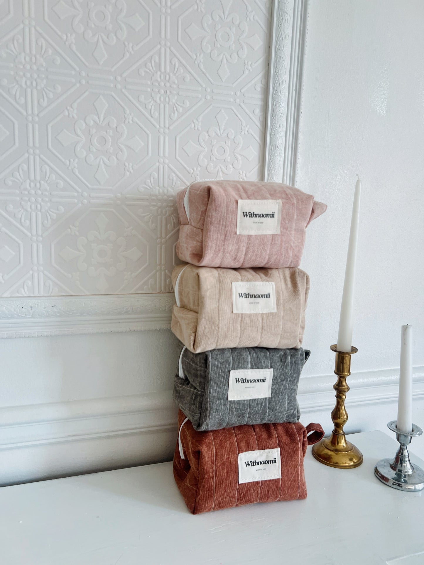 Take me with you • small quilted bag blush