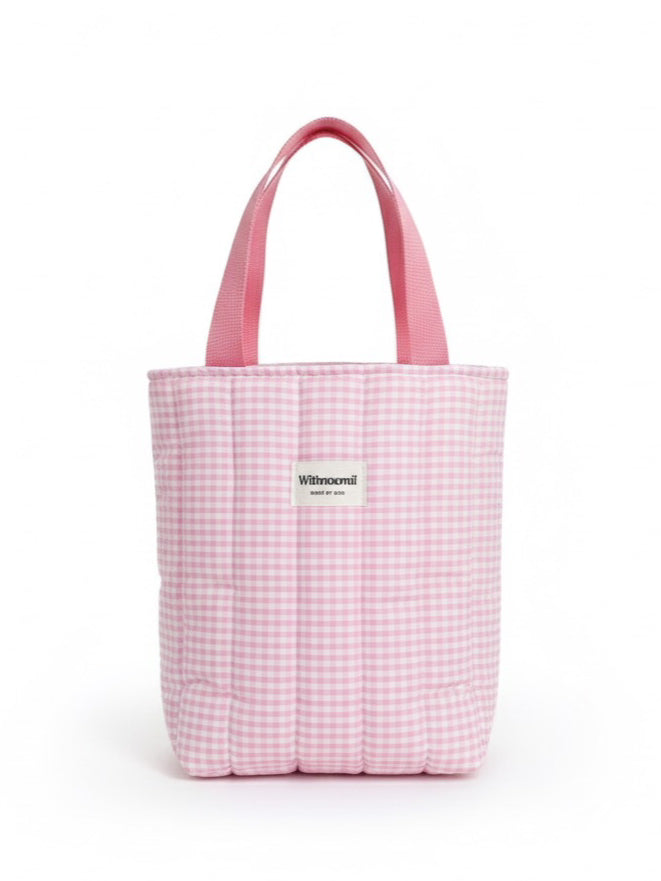 The tall gingham pink bag