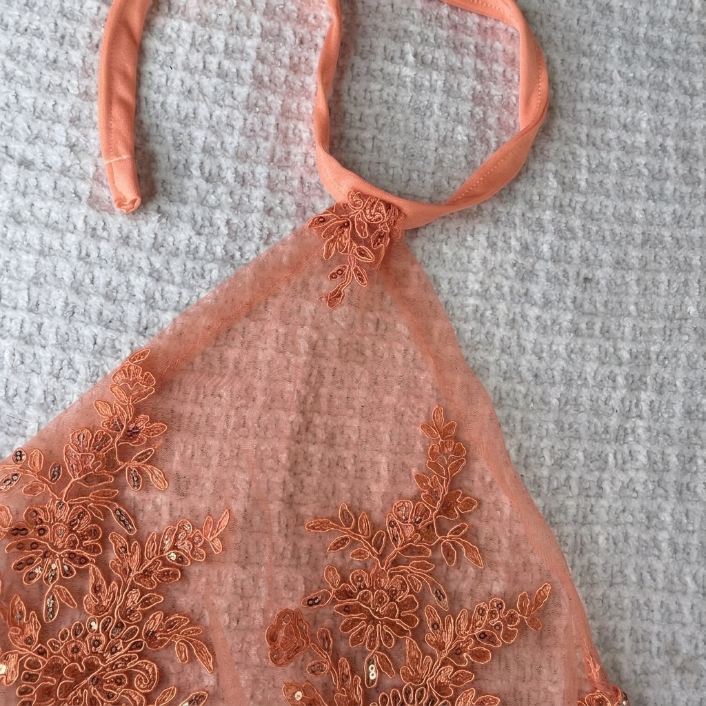 Peach lemonade pucker halter top