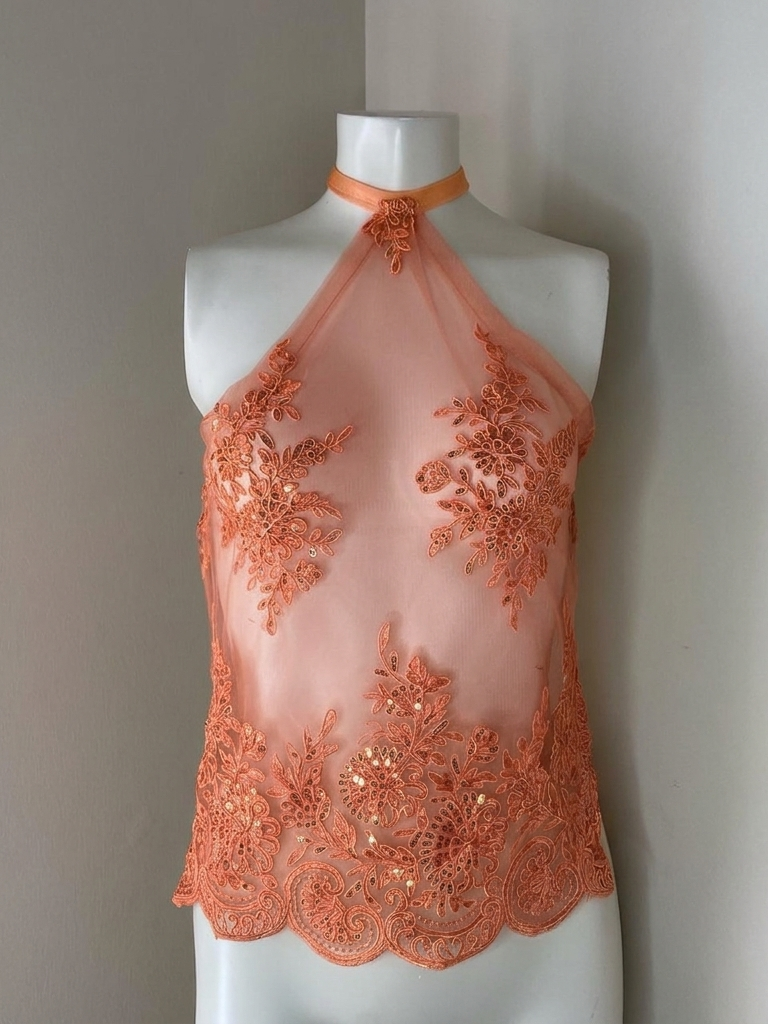 Peach lemonade pucker halter top