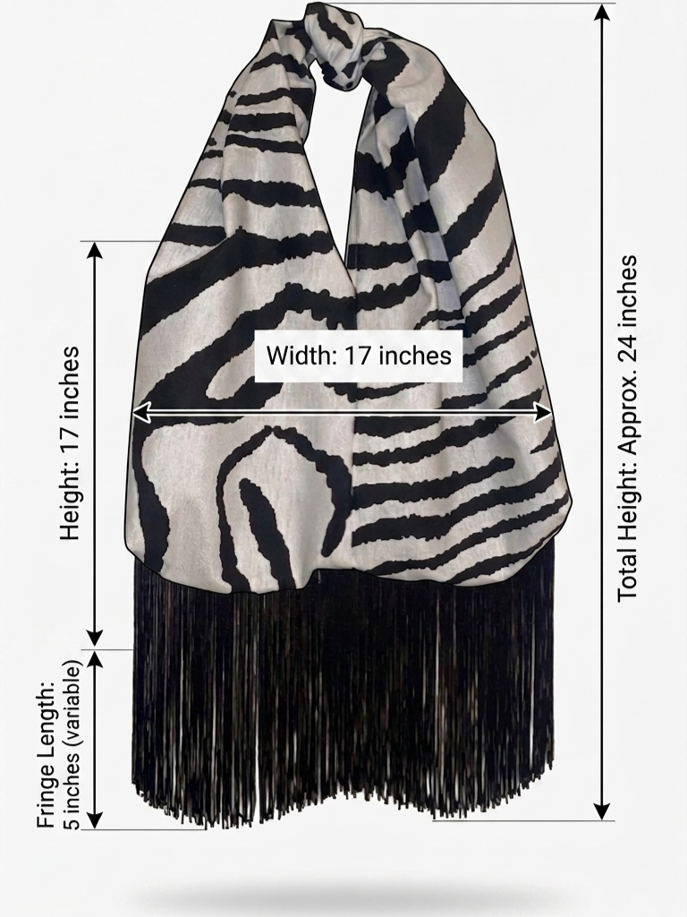 The Monochrome Zebra Knot Fringe Bag