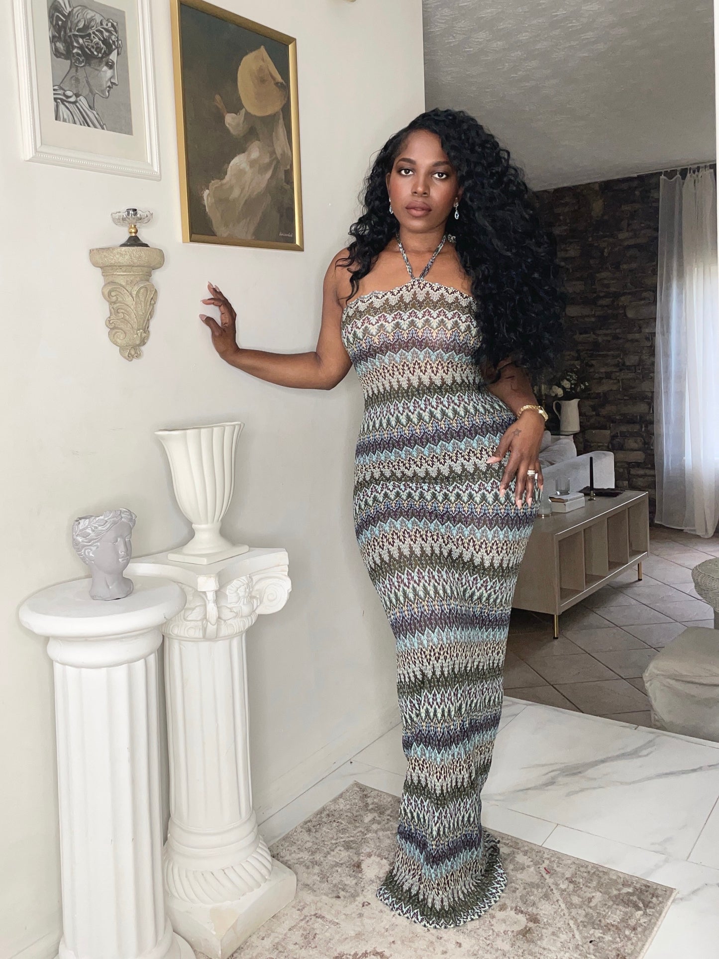 Battery slip maxi dress