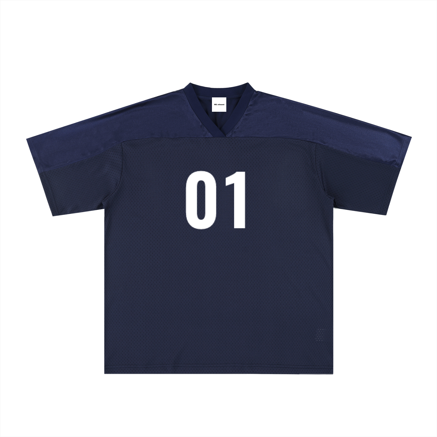 Oversized unisex Mesh V-Neck Jersey